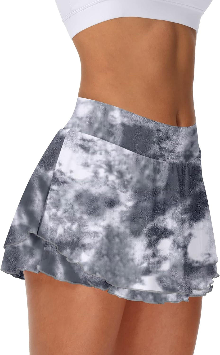 Women'S Athletic Tennis Skirts with Pockets 13In Ruffle Golf Running Workout Ice Silk Flowy Skorts with Sports Shorts