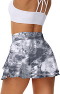 Women'S Athletic Tennis Skirts with Pockets 13In Ruffle Golf Running Workout Ice Silk Flowy Skorts with Sports Shorts